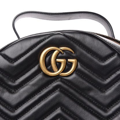 Gucci Calfskin Matelasse GG Marmont Dome Backpack Black 7 of 12