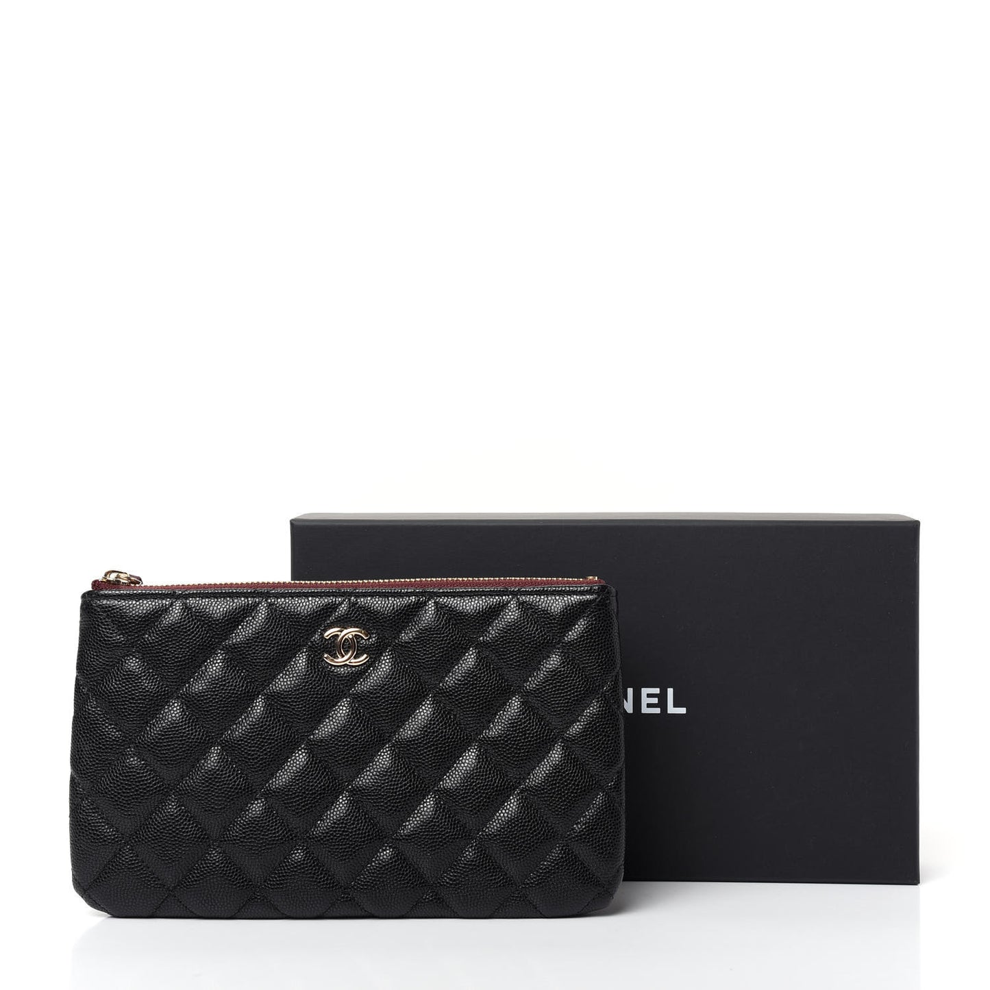 Caviar Quilted Cosmetic Case Black