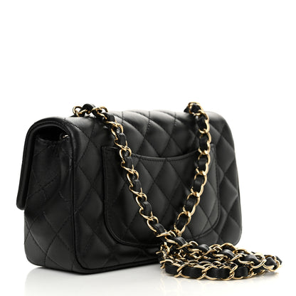 Chanel Lambskin Quilted Mini Rectangular Flap Black 3 of 12