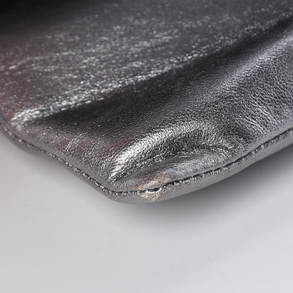 Chanel Metallic Lambskin Camellia Beauty Clutch Silver 11 of 15