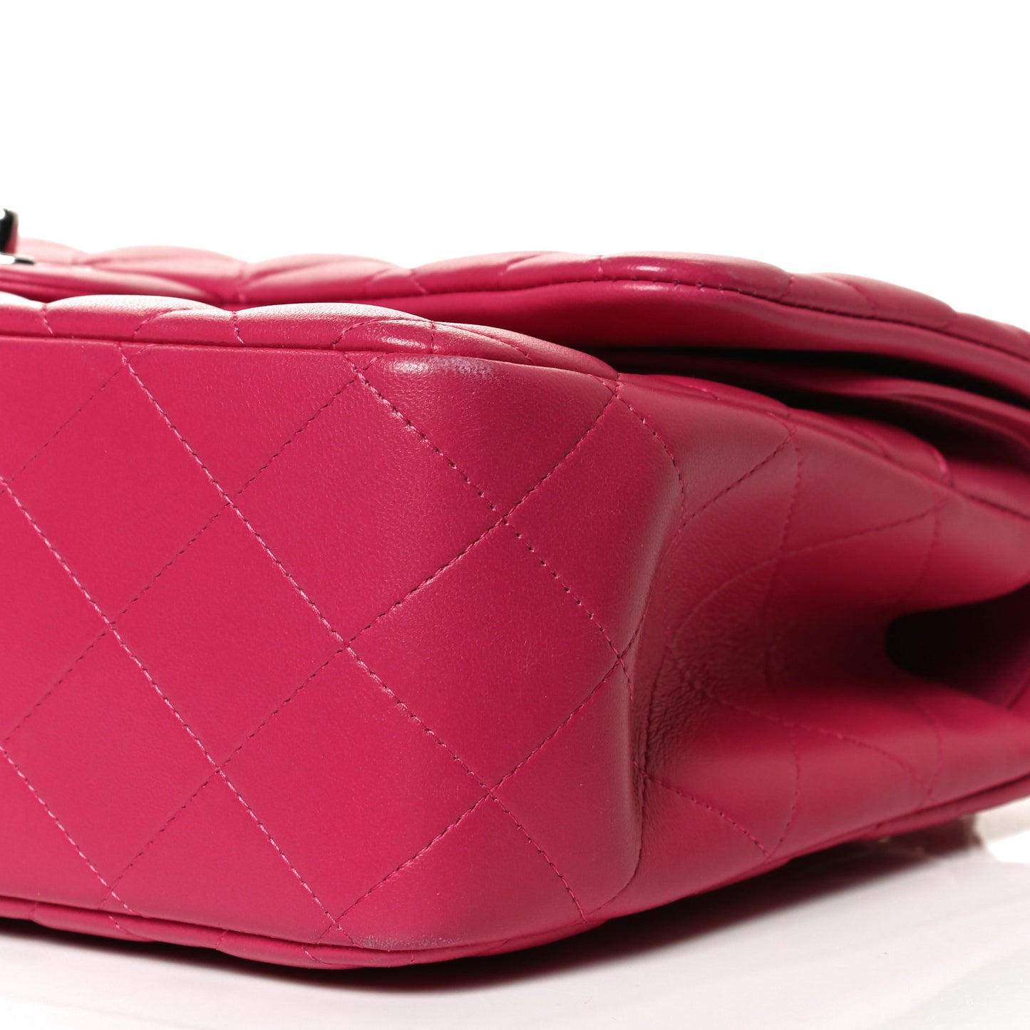 Lambskin Quilted Jumbo Double Flap Dark Pink