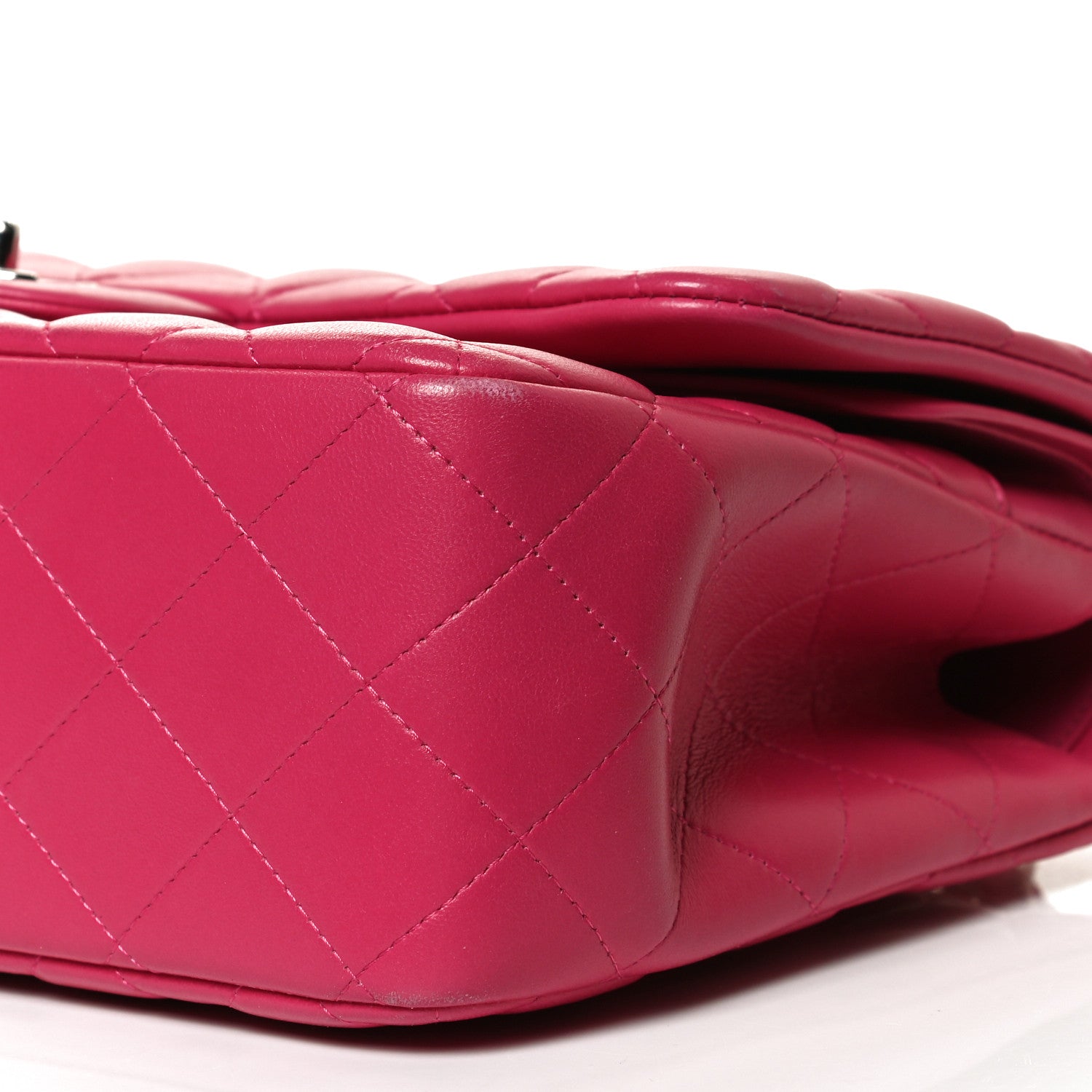 Chanel Lambskin Quilted Jumbo Double Flap Dark Pink 10 of 11