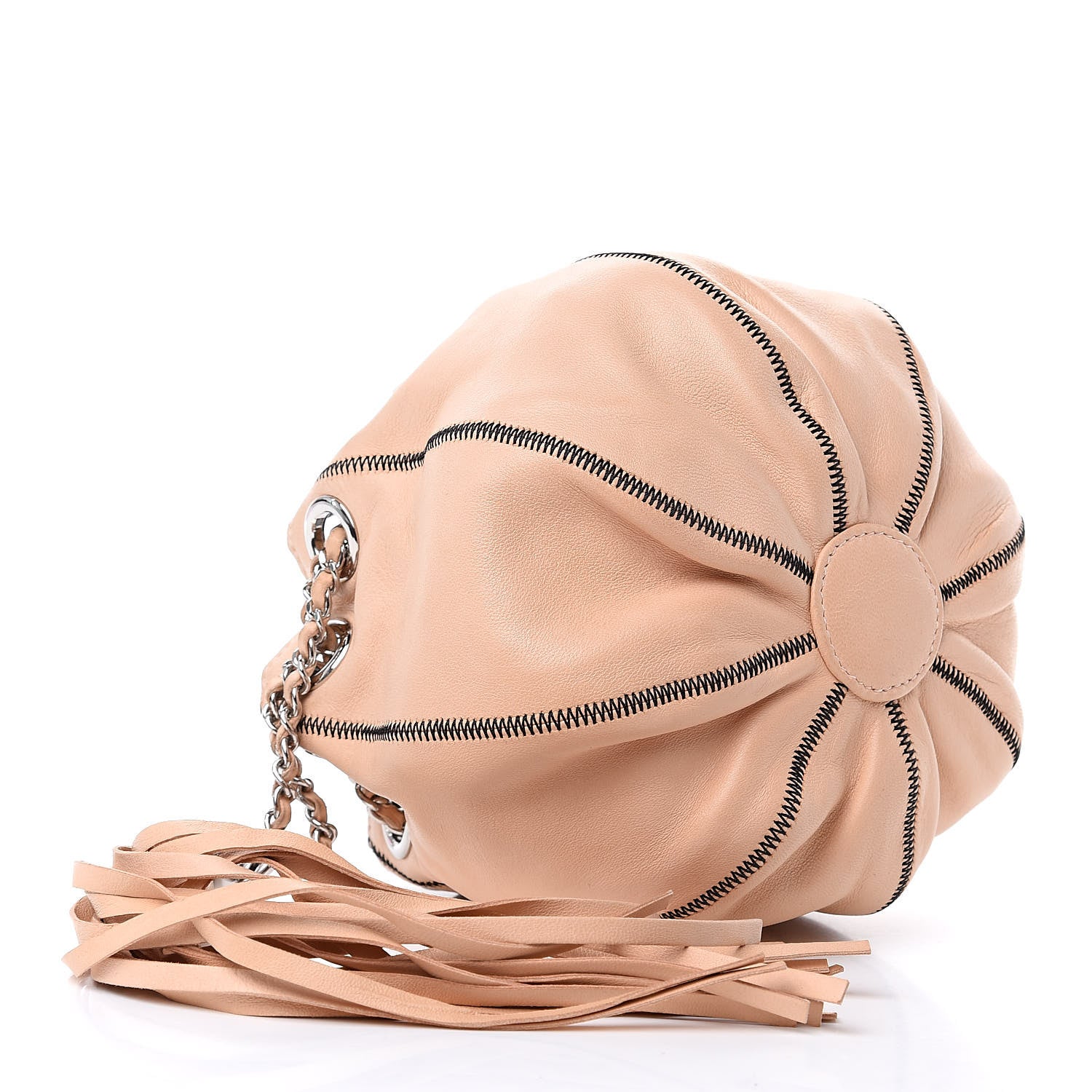 Chanel Lambskin Satin Mini Drawstring Tassel Shoulder Bag Rose Clair 4 of 10