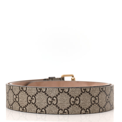Gucci GG Supreme Monogram Selleria Calfskin Kingsnake 35mm Belt 100 40 Beige Ebony Multicolor Cocoa 2 of 5