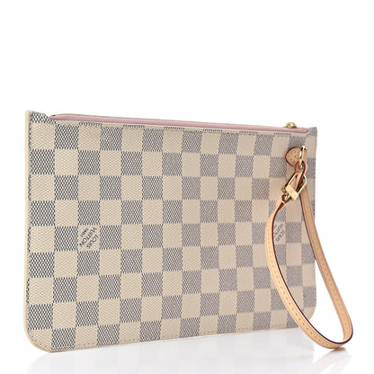 Louis Vuitton Damier Azur Neverfull MM GM Pochette Rose Ballerine 3 of 7
