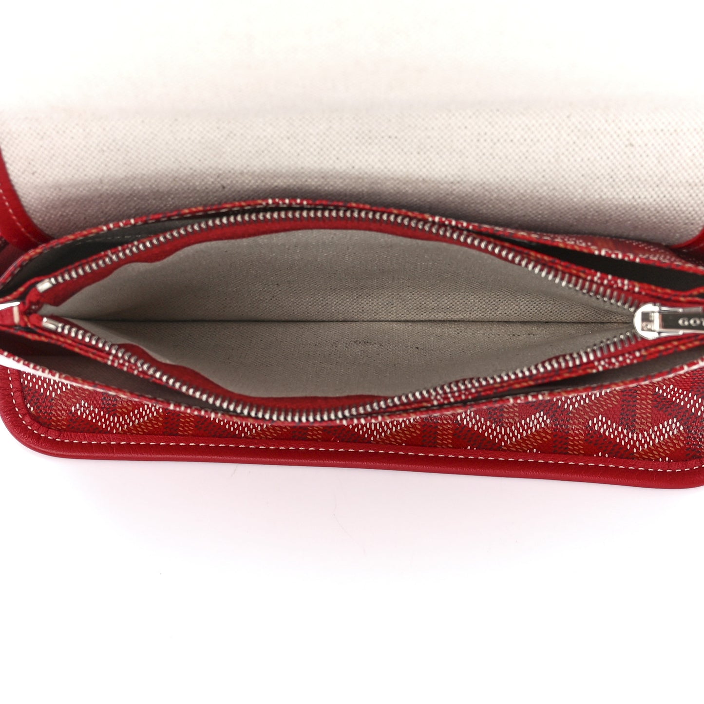 Goyardine Plumet Wallet Clutch Red