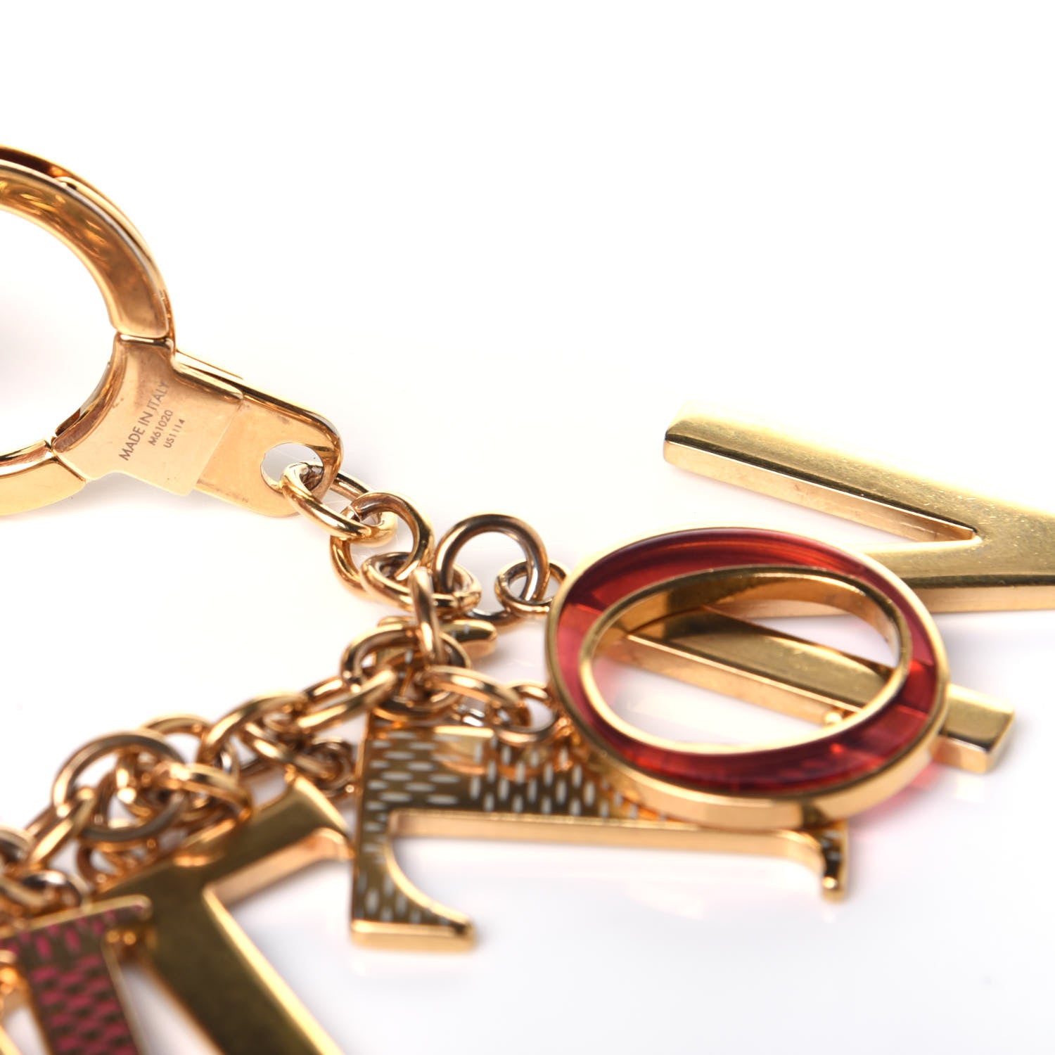 Louis Vuitton LV Tag Bag Charm Gold 4 of 5