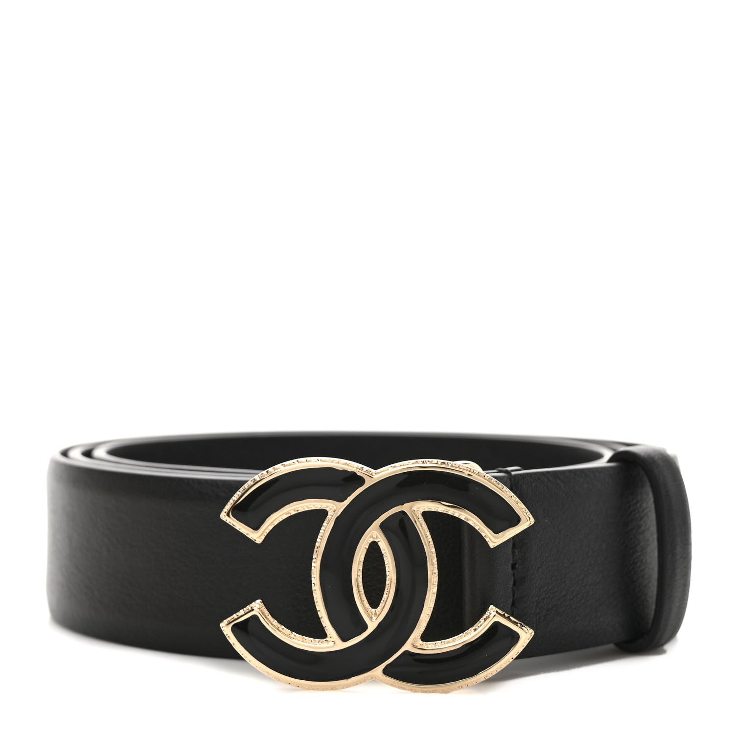 Chanel Calfskin Metal Enamel CC Belt 85 34 Black 1 of 7