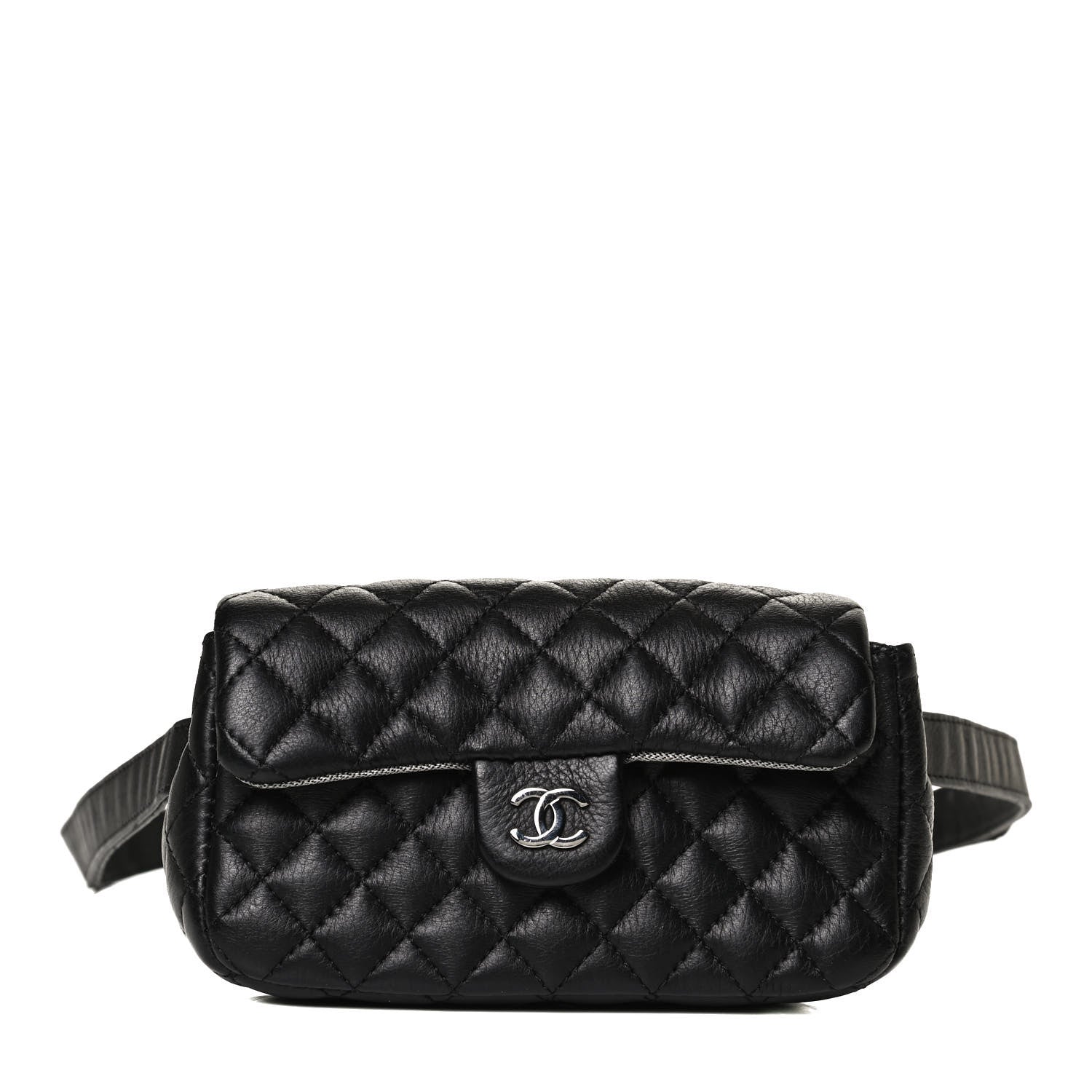 Chanel Calfskin Quilted CC Uniform Flap Belt Bag Black 1 of 11