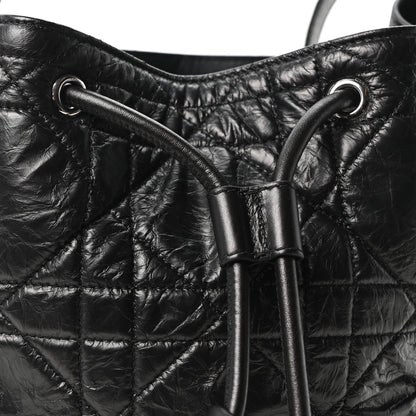 Christian Dior Crinkled Calfskin Macrocannage Small D-Motion Bag Black 8 of 10