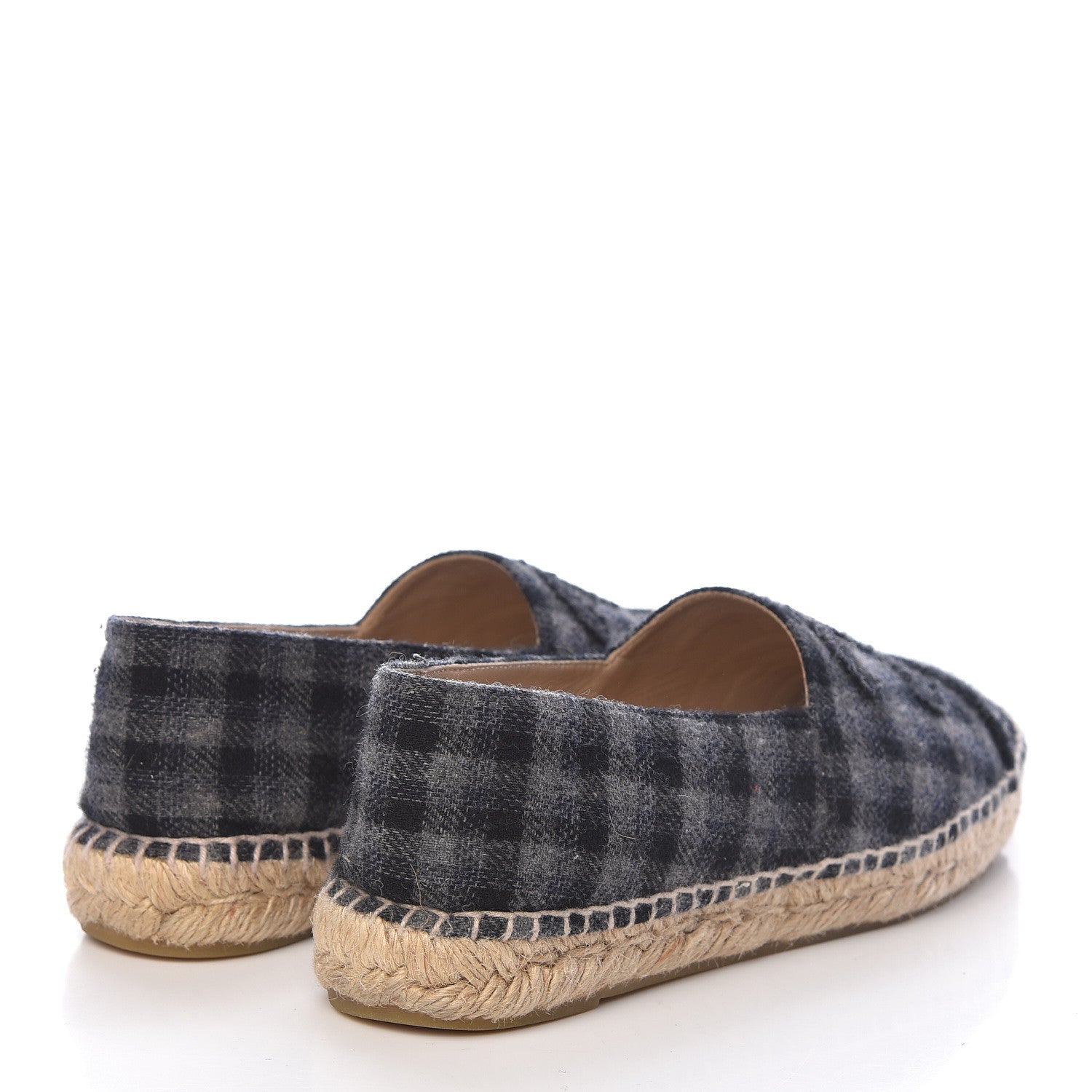 Chanel Flannel CC Espadrilles 38 Dark Grey Black 4 of 13