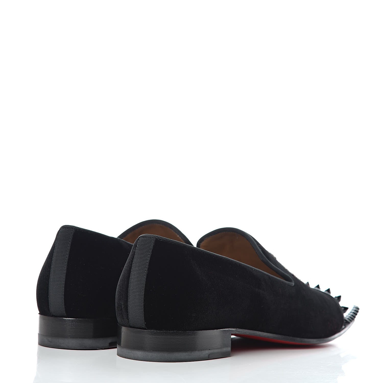 Christian Louboutin Patent Velvet Spikes Mens Captain Loubi Flat Loafers 39 Black 4 of 8