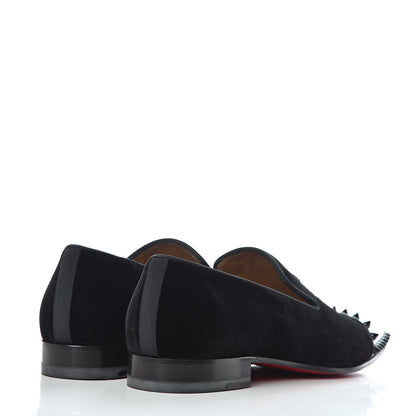 Christian Louboutin Patent Velvet Spikes Mens Captain Loubi Flat Loafers 39 Black 4 of 8