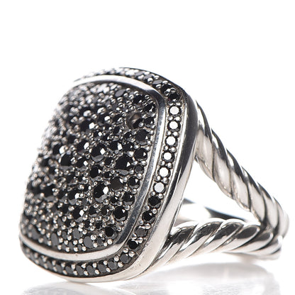 David Yurman Sterling Silver Black Diamond 17mm Albion Ring 48.5 4.75 4 of 6