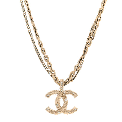 Chanel Crystal CC Multi Strand Chain Necklace Gold 1 of 5