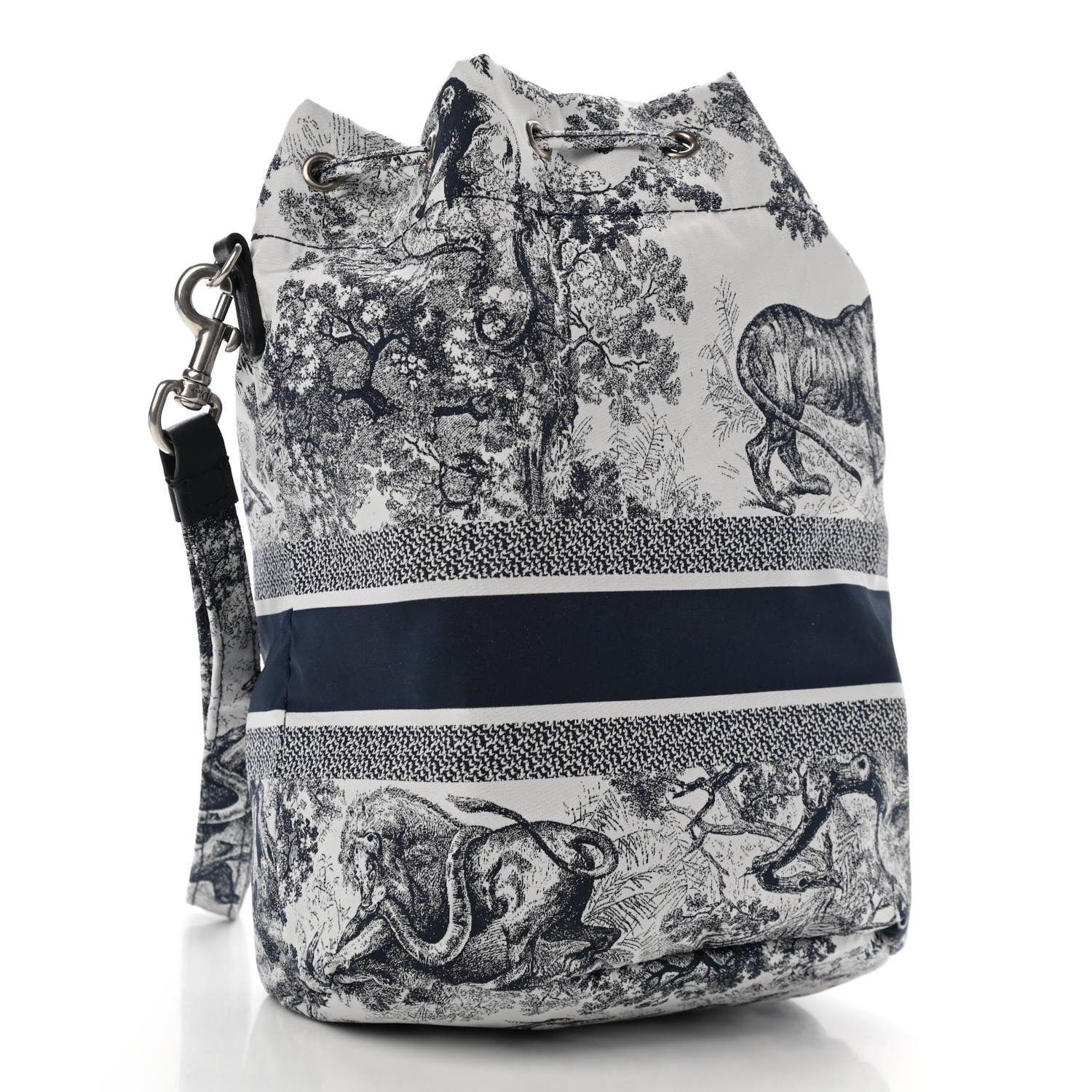 Christian Dior Technical Fabric Embroidered Toile De Jouy Sauvage DiorTravel Pouch Blue 3 of 11