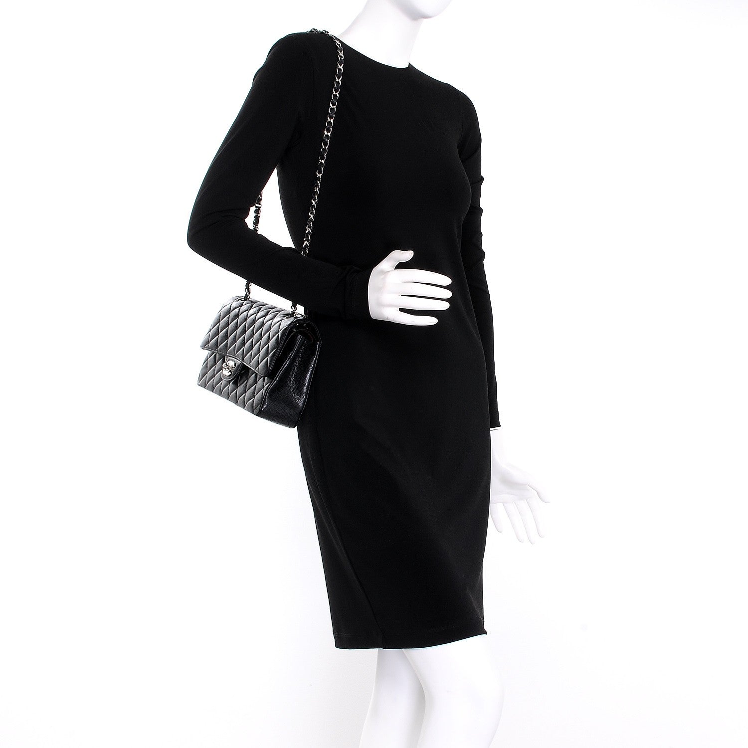 Chanel Caviar Quilted Medium Double Flap Black 2 of 10