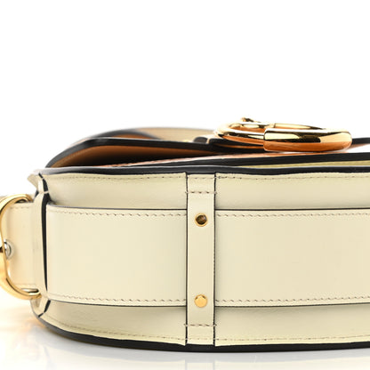 Chloe Calfskin Crocodile Embossed Small Tess Bag White Beige 9 of 11
