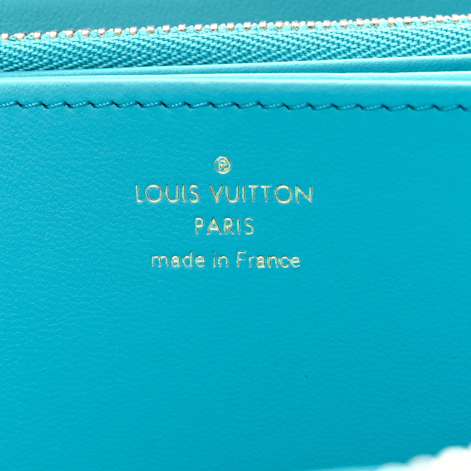 Louis Vuitton Lambskin Embossed Monogram Coussin Zippy Wallet Turquoise 7 of 8
