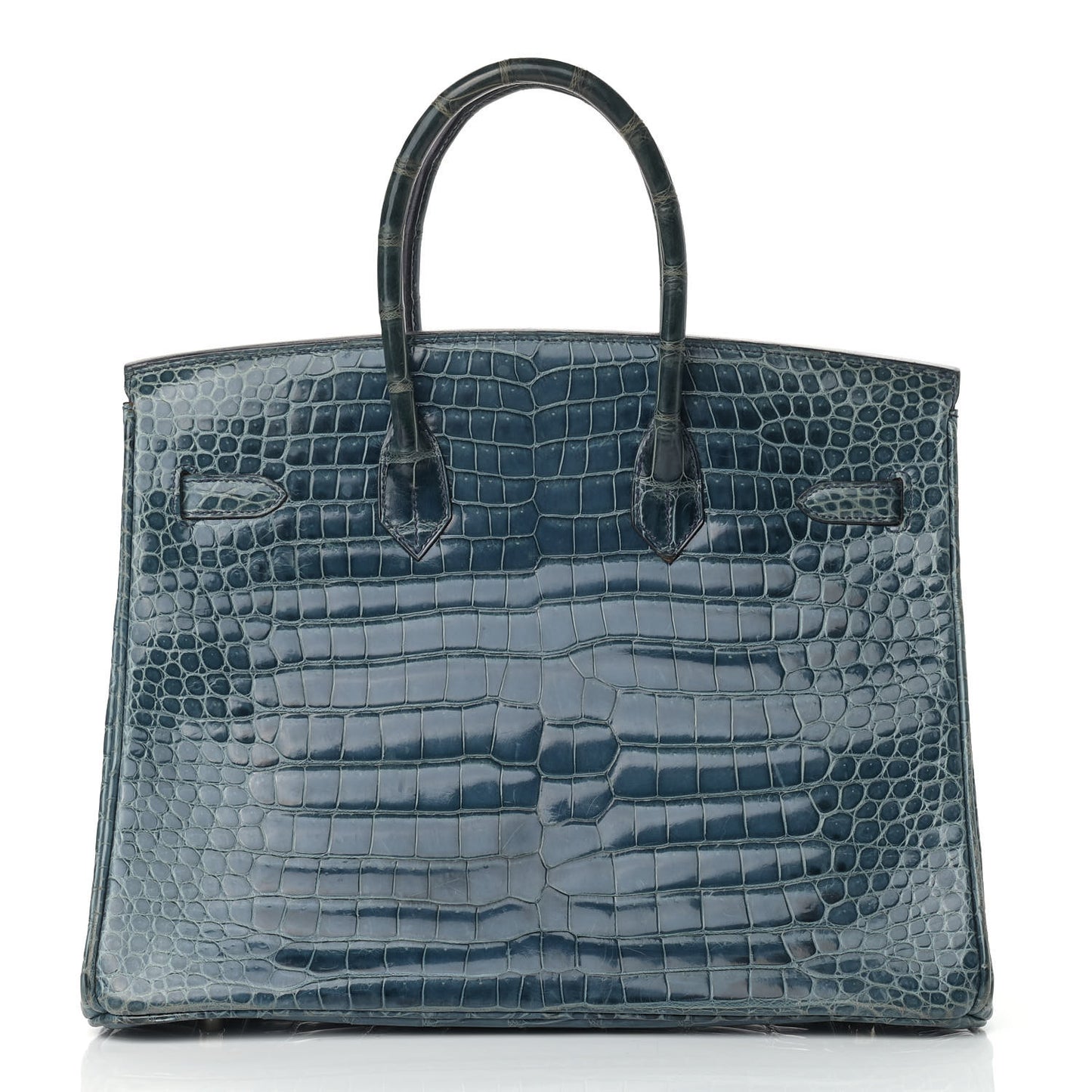 Shiny Porosus Crocodile Birkin 35 Bleu Roi