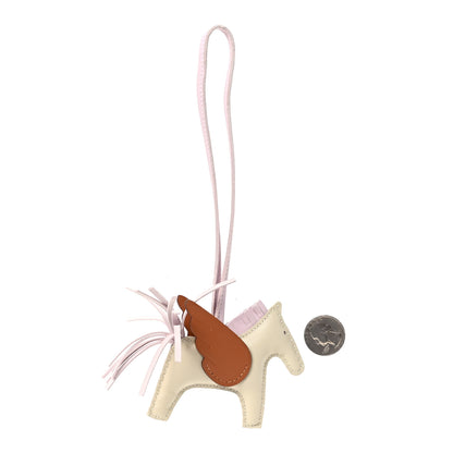 Hermes Milo Lambskin Grigri Rodeo Pegase Horse Bag Charm PM Craie Gold Mauve Pale 2 of 4
