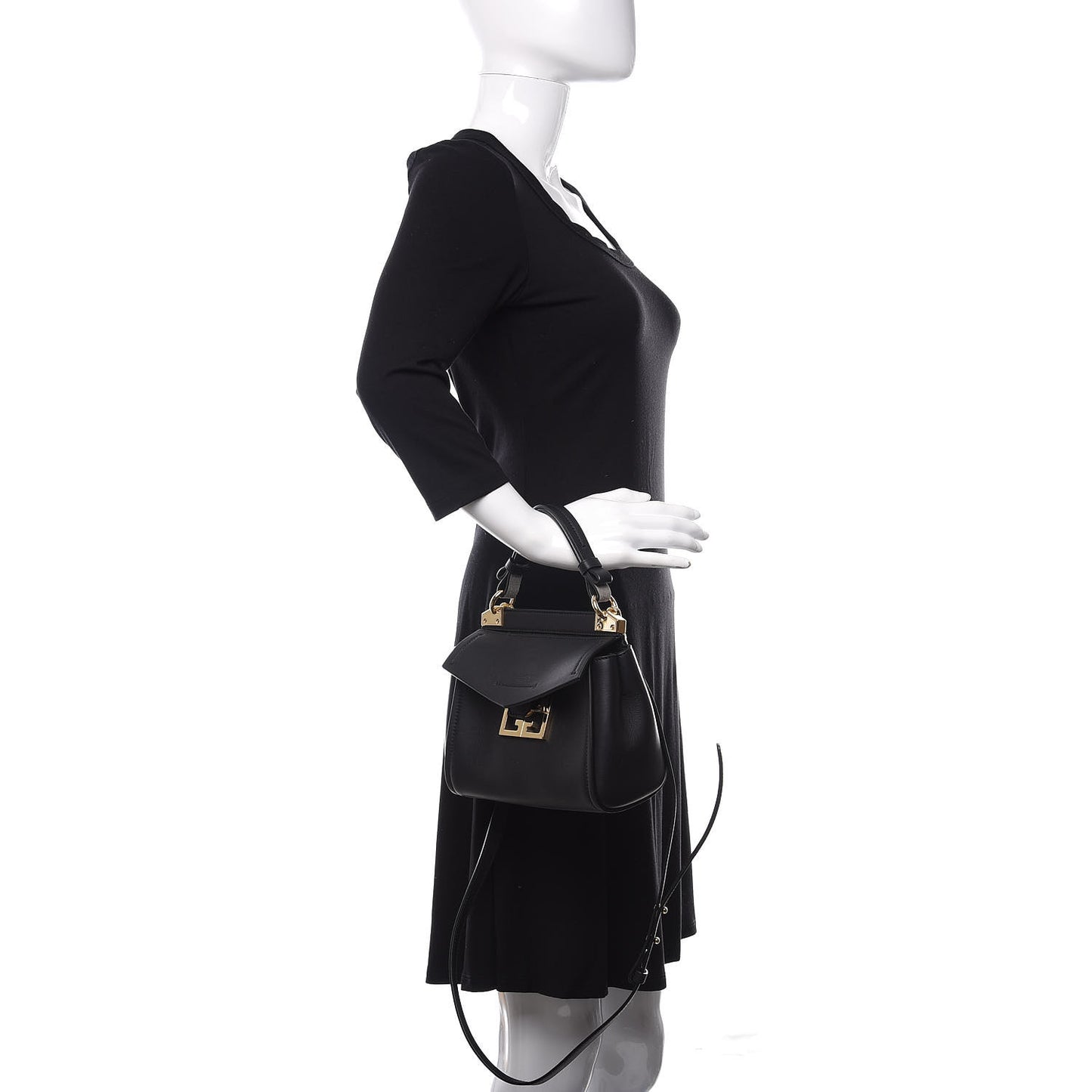 Calfskin Mini Mystic Shoulder Bag Black