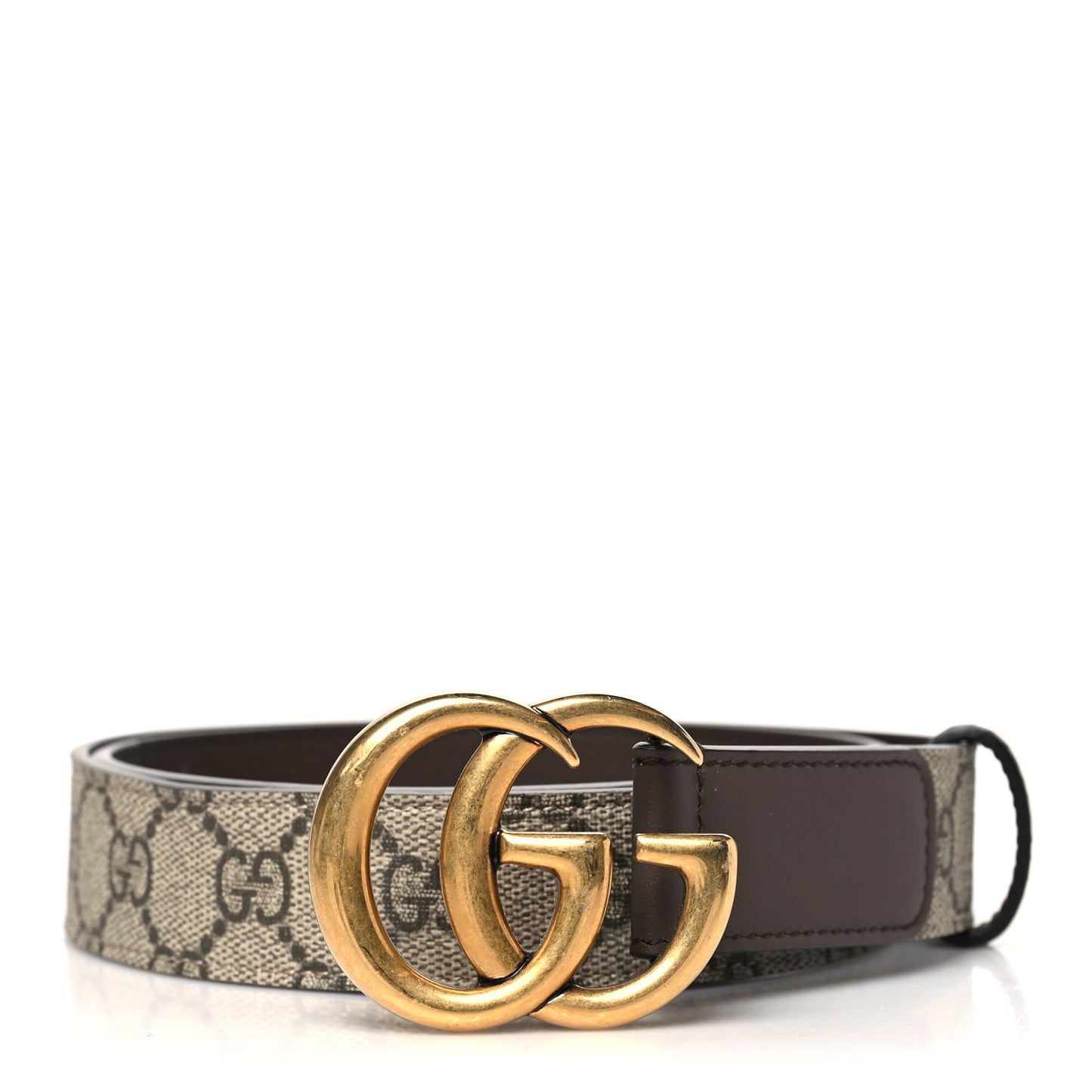 GG Supreme Monogram Matte Plutone Calfskin Double G 30mm Belt 85 34 Beige Ebony New Acero