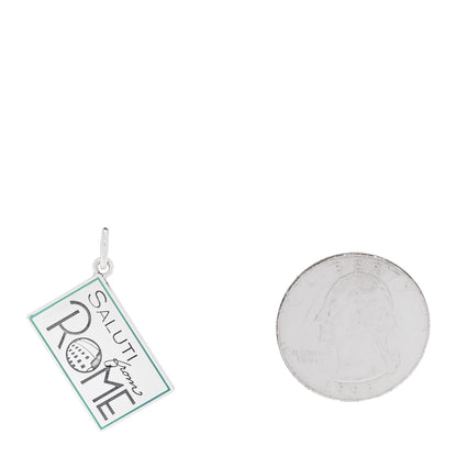 Tiffany Sterling Silver Enamel Rome Postcard Charm Blue 2 of 5