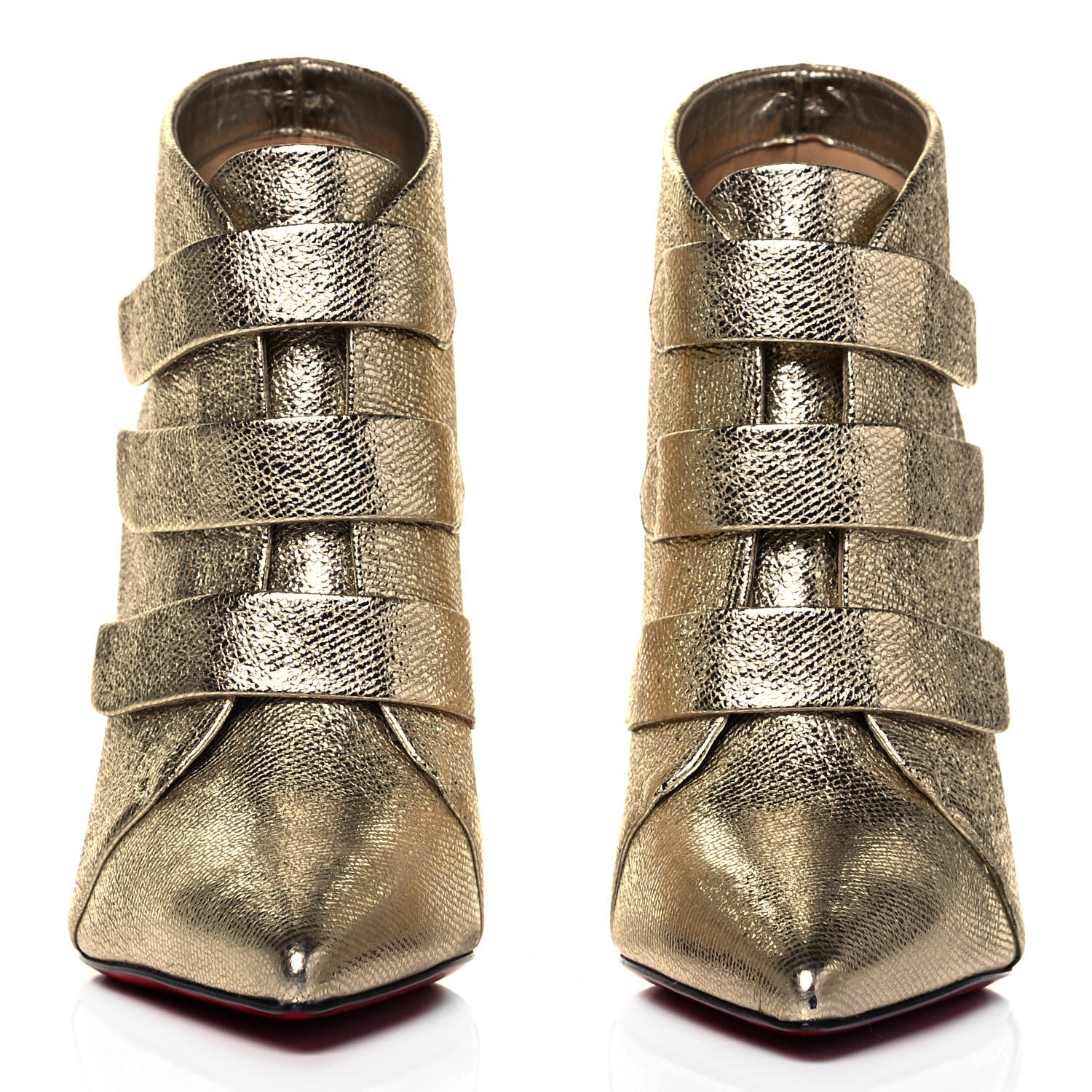 Christian Louboutin Calf Lame Tweed Triniboot 100 Booties 38.5 Platine 4 of 14
