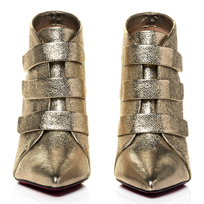 Christian Louboutin Calf Lame Tweed Triniboot 100 Booties 38.5 Platine 4 of 14