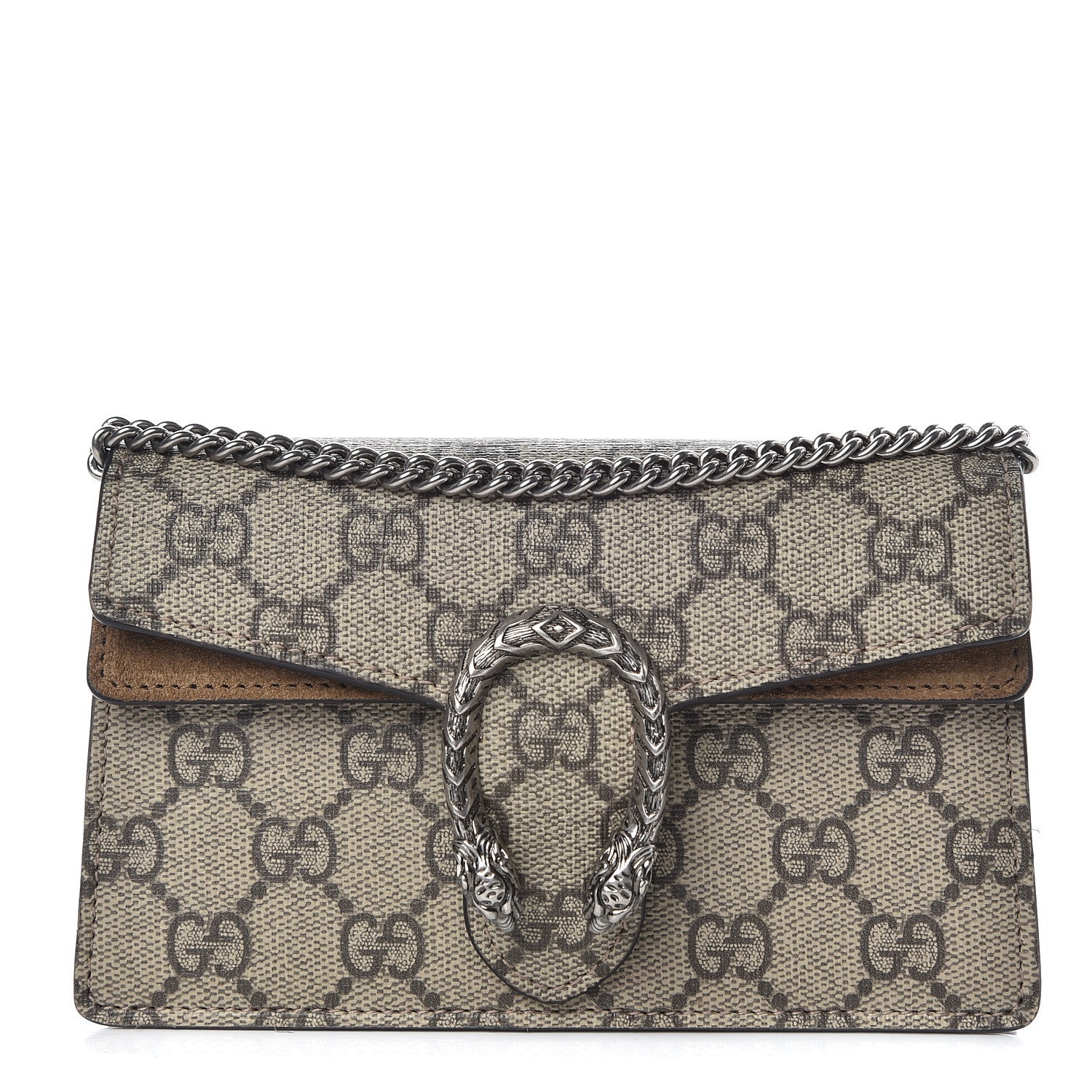 Gucci GG Supreme Monogram Super Mini Dionysus Shoulder Bag Taupe 1 of 9