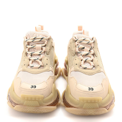 Balenciaga Fabric Mesh Clear Sole Womens Triple S Sneakers 39 Nude 3 of 10