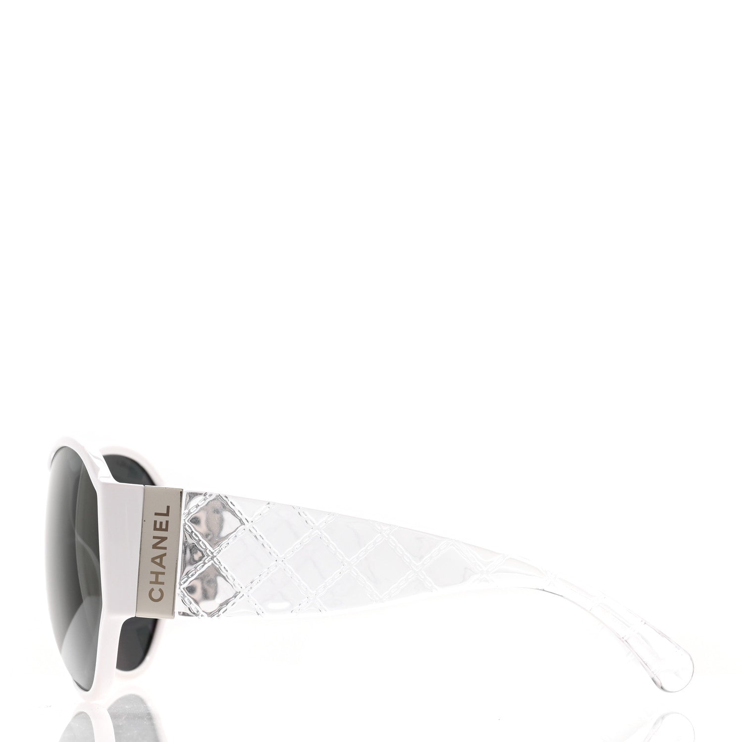 Chanel Acetate Quilted Shield Sunglasses 5426 White 3 of 7
