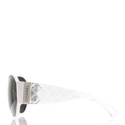 Chanel Acetate Quilted Shield Sunglasses 5426 White 3 of 7