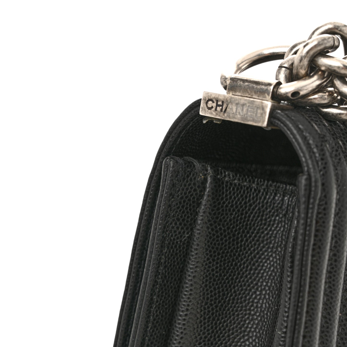 Caviar Quilted Small Boy Flap Black