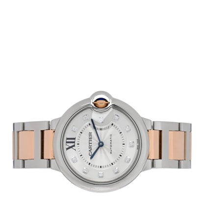 Cartier Stainless Steel 18K Pink Gold Diamond 36mm Ballon Bleu De Cartier Automatic Watch 2 of 4