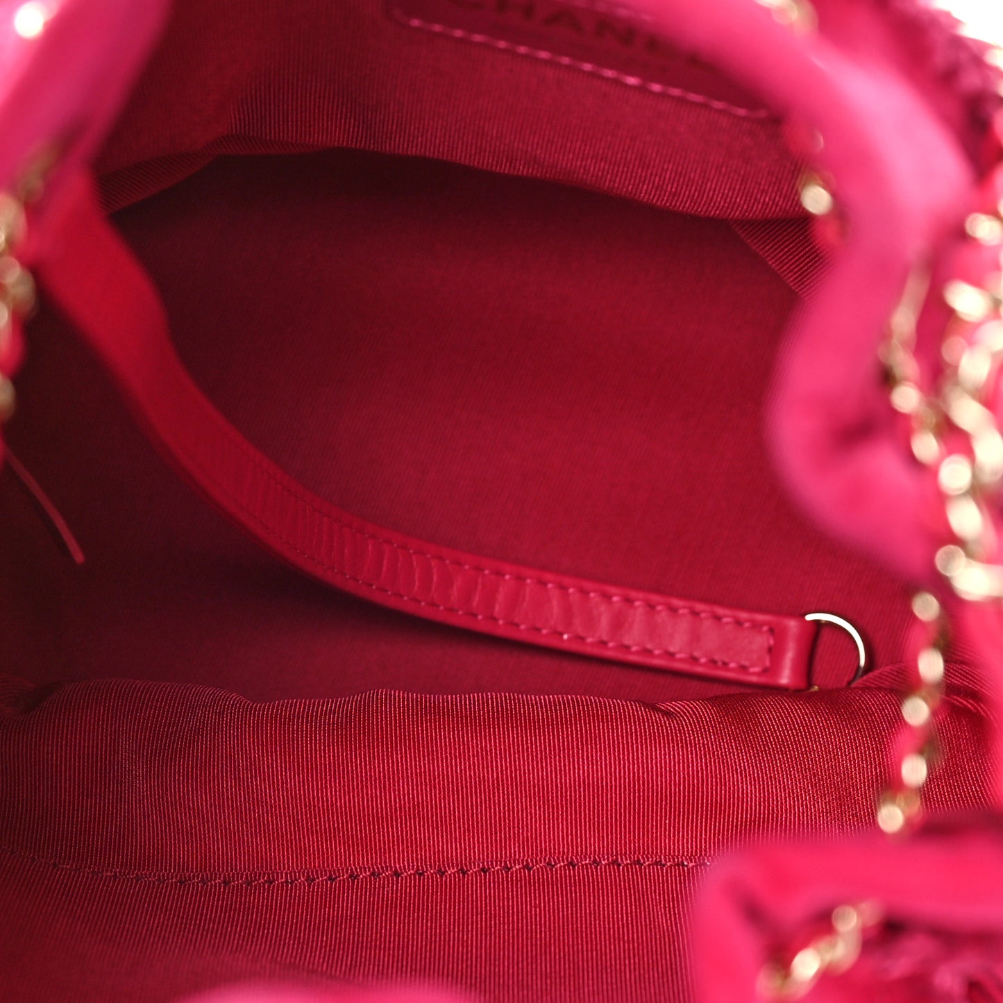 Suede Fringe Drawstring Bag Fuchsia