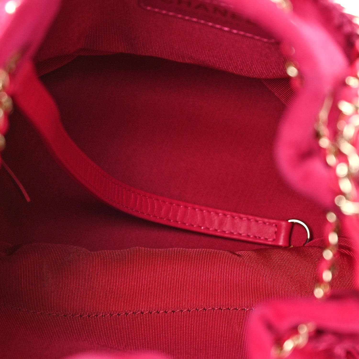 Chanel Suede Fringe Drawstring Bag Fuchsia 5 of 10