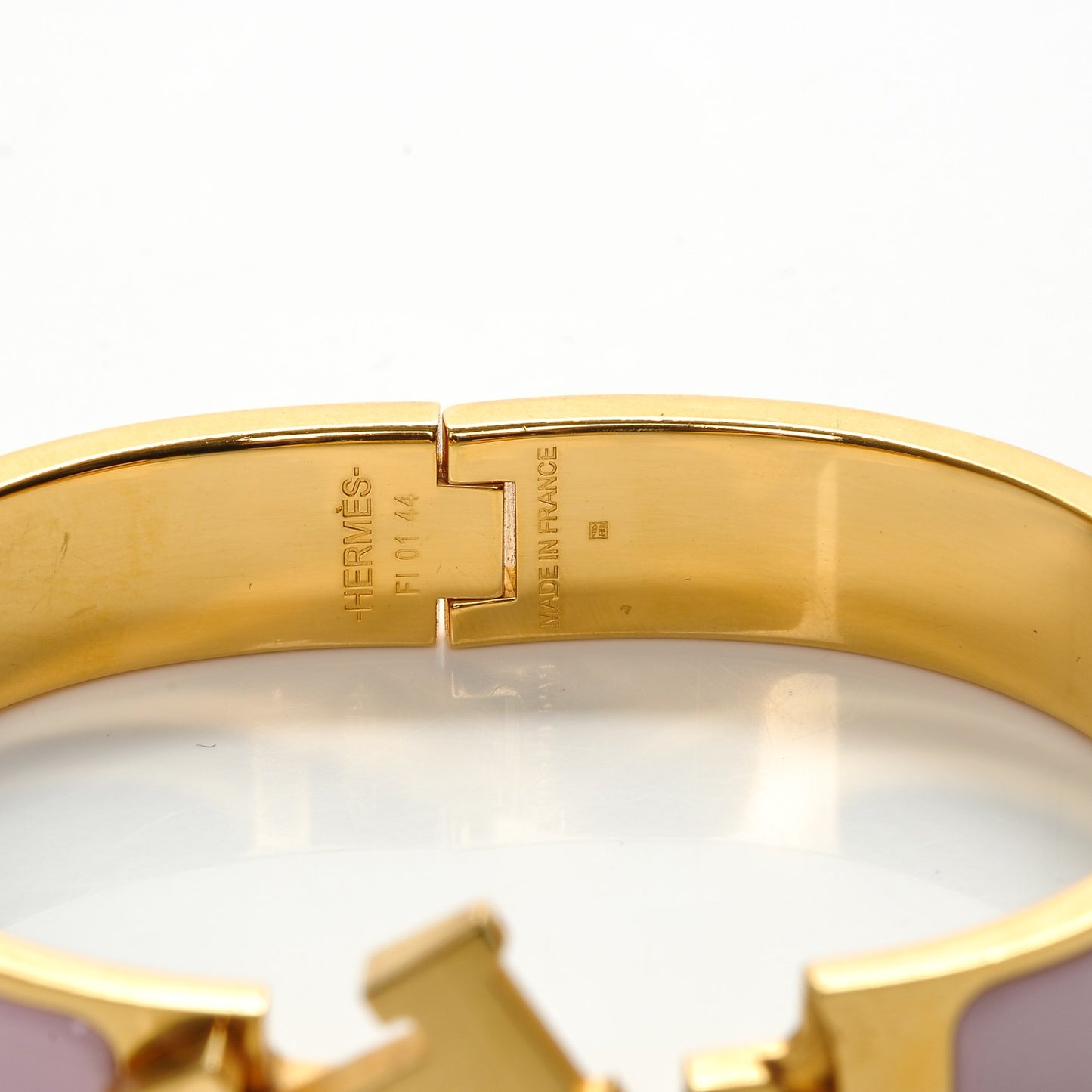 Enamel Narrow Clic Clac H Bracelet PM Rose Dragee