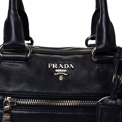 Prada Vitello Daino Top Handle Tote Black 13 of 39