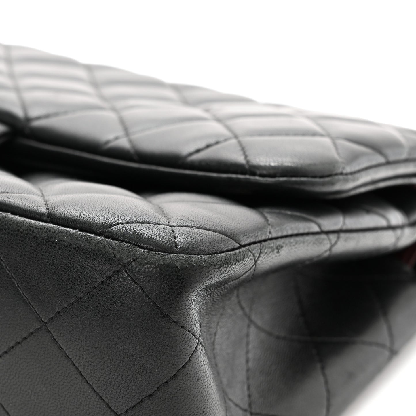Lambskin Quilted Jumbo Double Flap Black