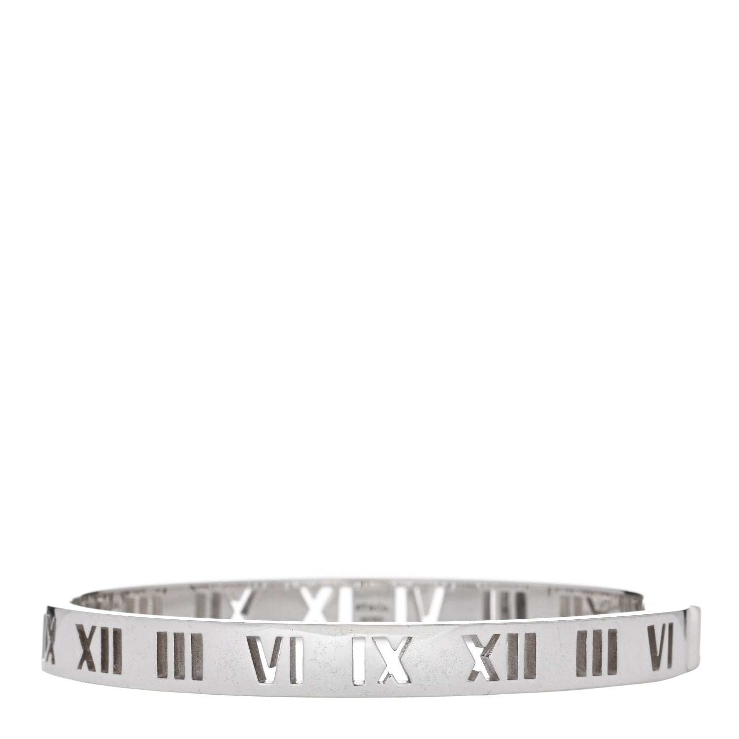 Tiffany Sterling Silver Atlas Pierced Hinged Bangle Bracelet 1 of 4