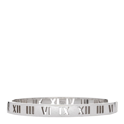 Tiffany Sterling Silver Atlas Pierced Hinged Bangle Bracelet 1 of 4