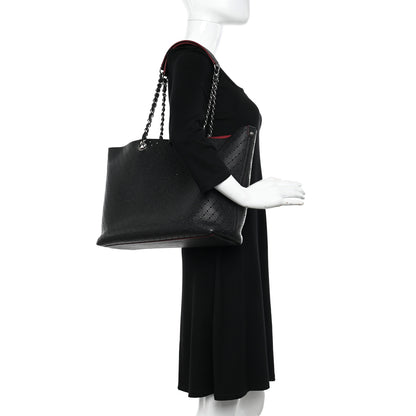 Chanel Perforated Grained Calfskin Large Shopping Tote Black 2 of 17