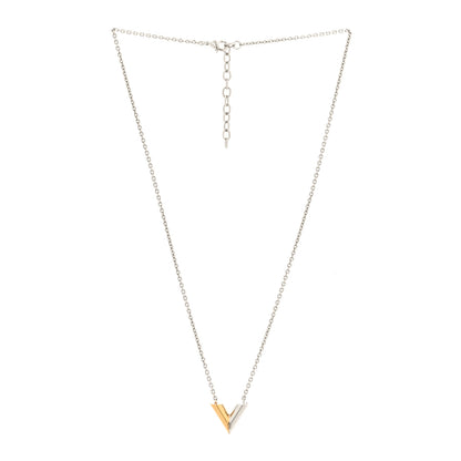 Louis Vuitton Essential V Necklace Silver Gold 3 of 5