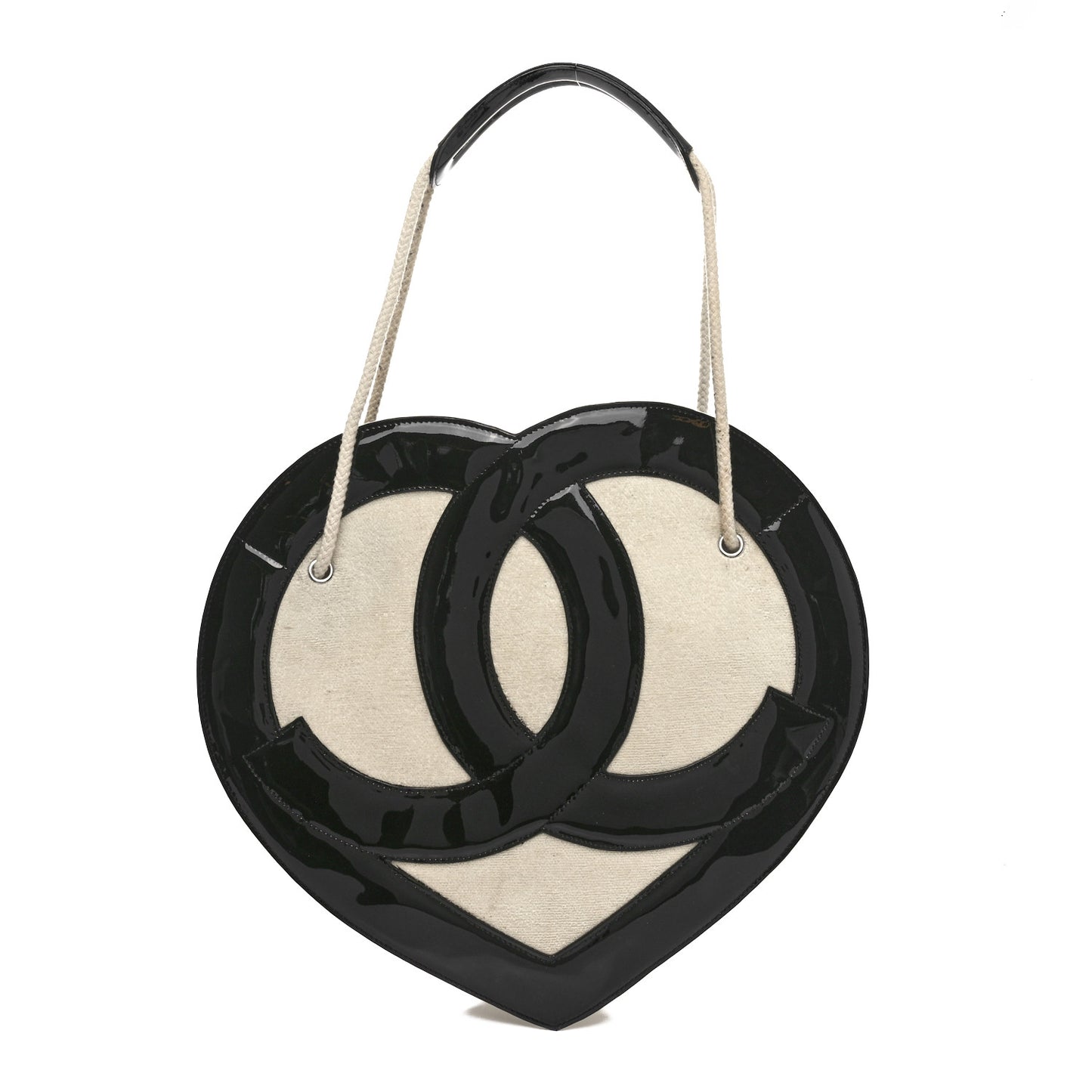 Patent Terry Ocean Drive Shoulder Bag Black White