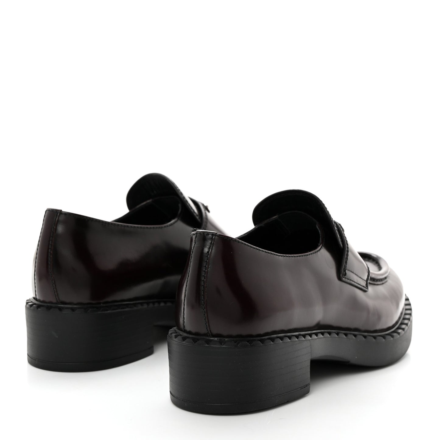 Spazzolato Metal Triangle Logo 50mm Loafers 38 Cordovan