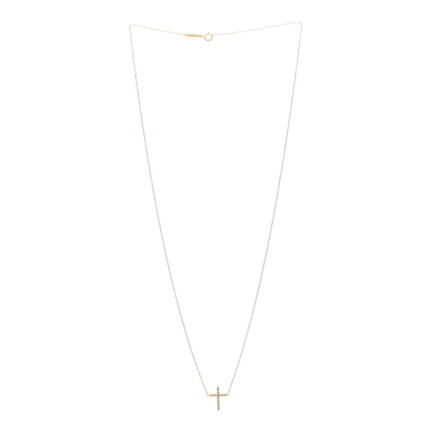 Jennifer Meyer 18K Yellow Gold Diamond Cross Pendant Necklace 3 of 4