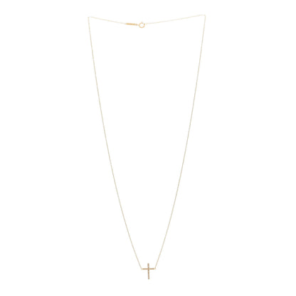 Jennifer Meyer 18K Yellow Gold Diamond Cross Pendant Necklace 3 of 4