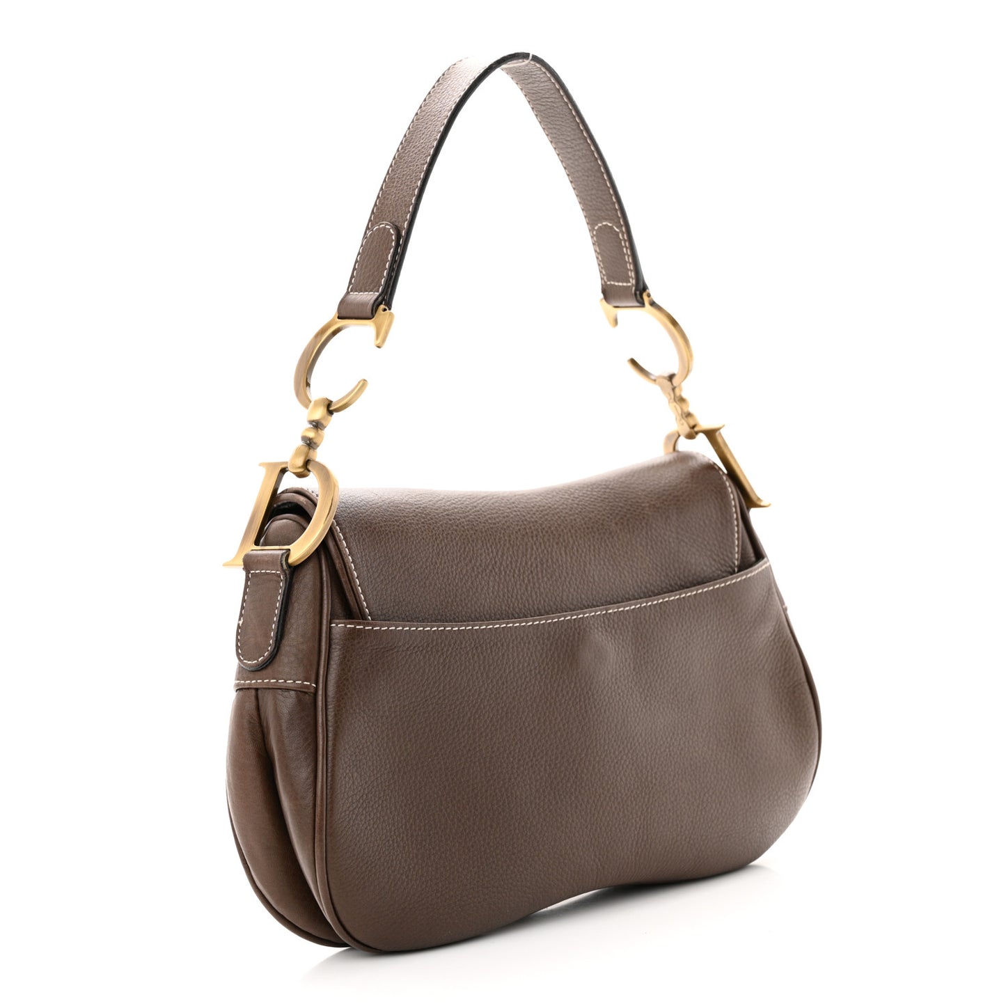 Calfskin Double Saddle Bag Brown